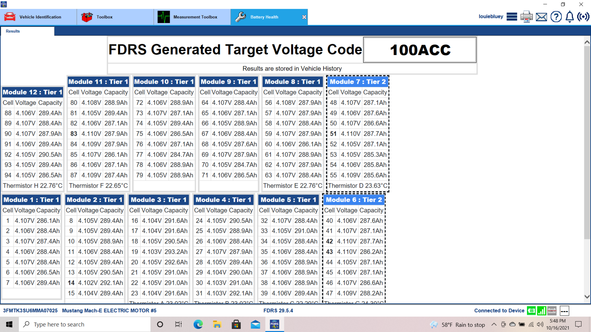 Ford Mustang Mach-E Battery Cell Voltages on FDRS Screenshot (29)