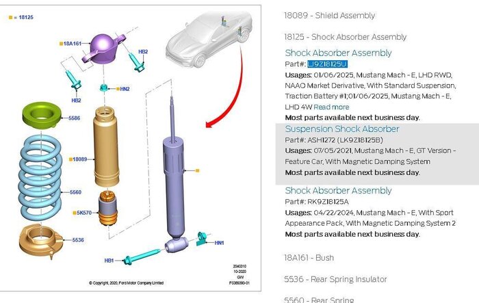 Retuned 2025 Mach-E rear shocks and coil springs released